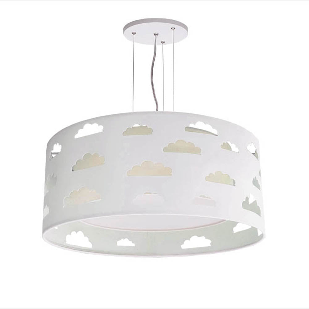Luminária de Teto Pendente Nuvens Cúpula Dupla 50x16cm