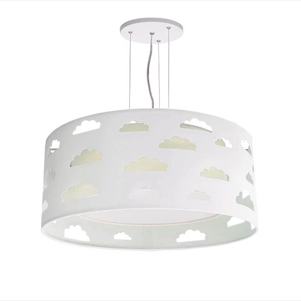 Luminária de Teto Pendente Nuvens Cúpula Dupla 40x16cm