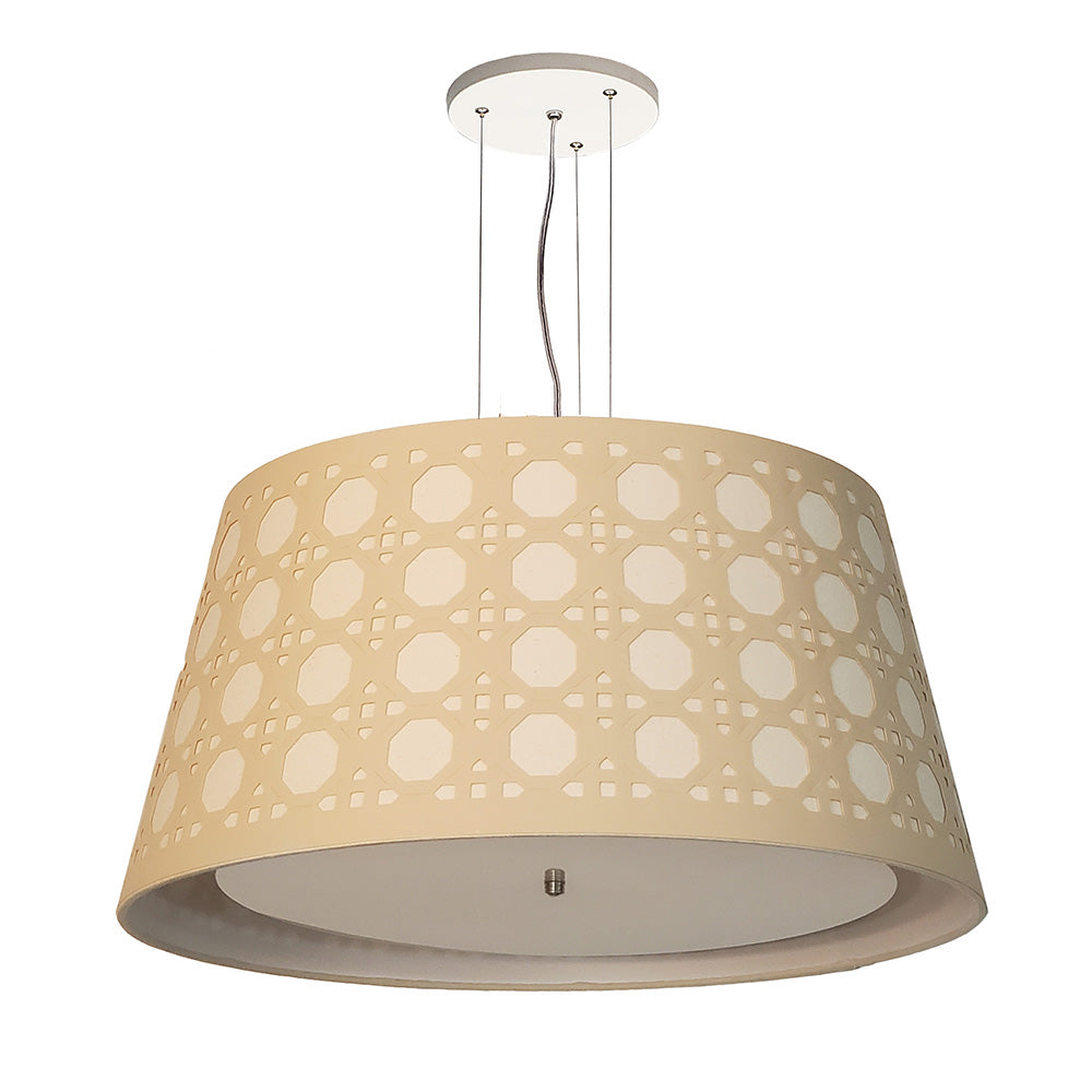 Luminaria de Teto Pendente Cone Recorte Palha 50x25 Bronze