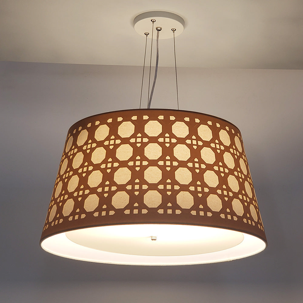 Luminaria de Teto Pendente Cone Recorte Palha 50x25 Bronze