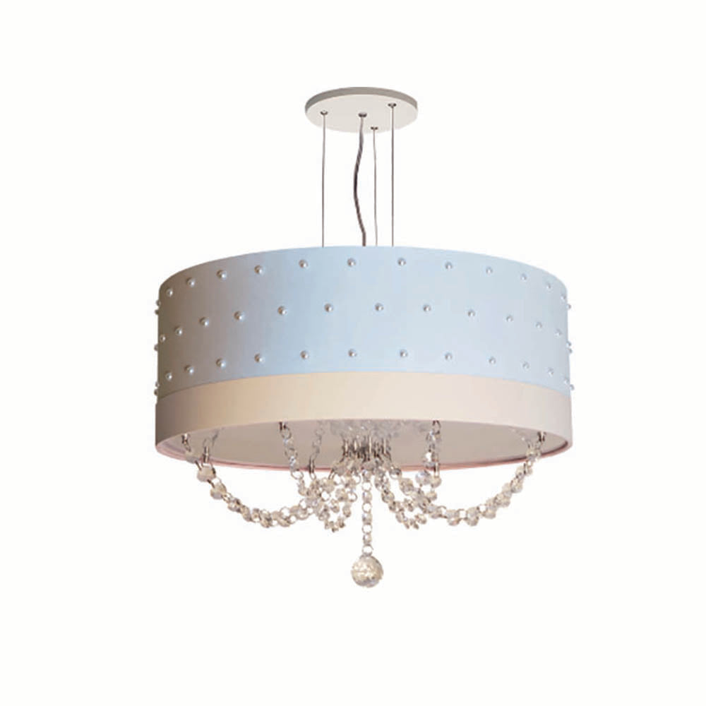 Lustre Infantil Pendente Pérolas 40X15 Rosa