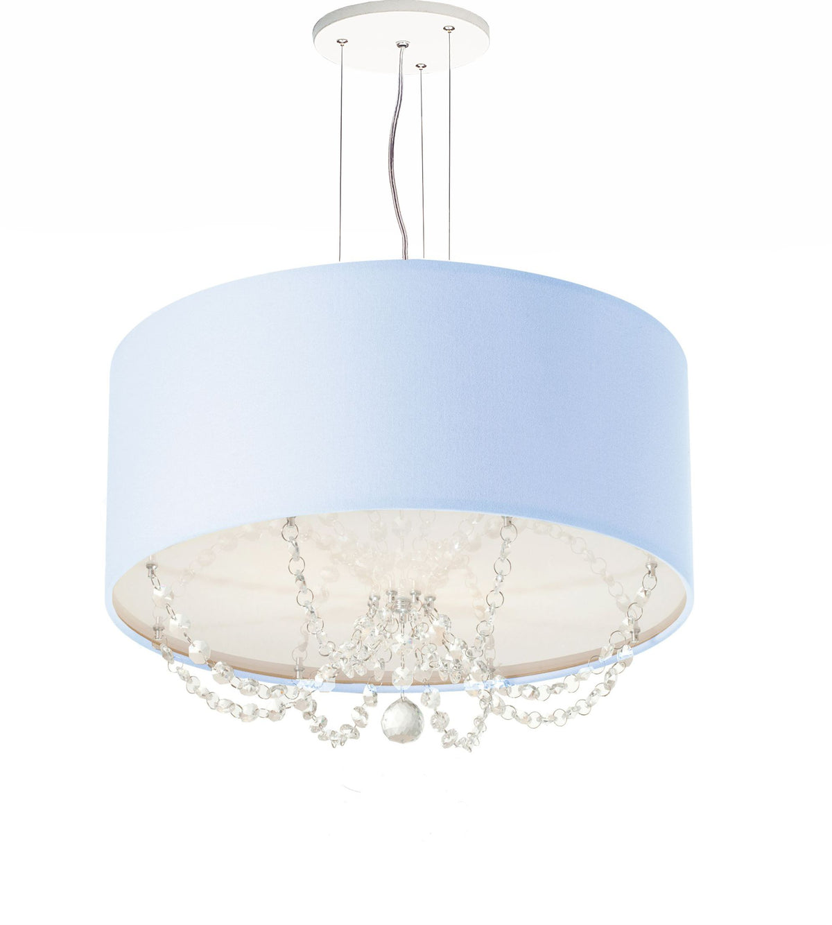 Luminária de Teto Pendente Princesa com Cristais 30X15cm