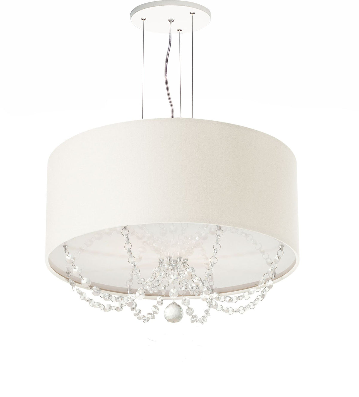 Luminária de Teto Pendente Princesa com Cristais 30X15cm