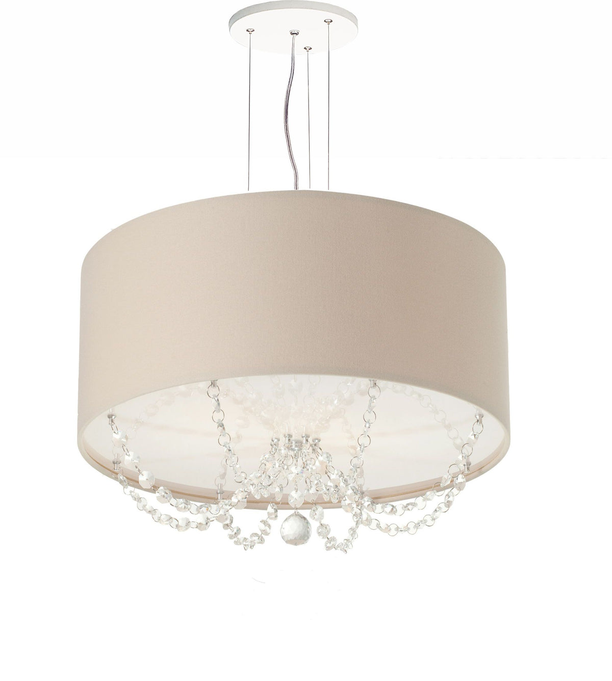 Luminária de Teto Pendente Princesa com Cristais 30X15cm