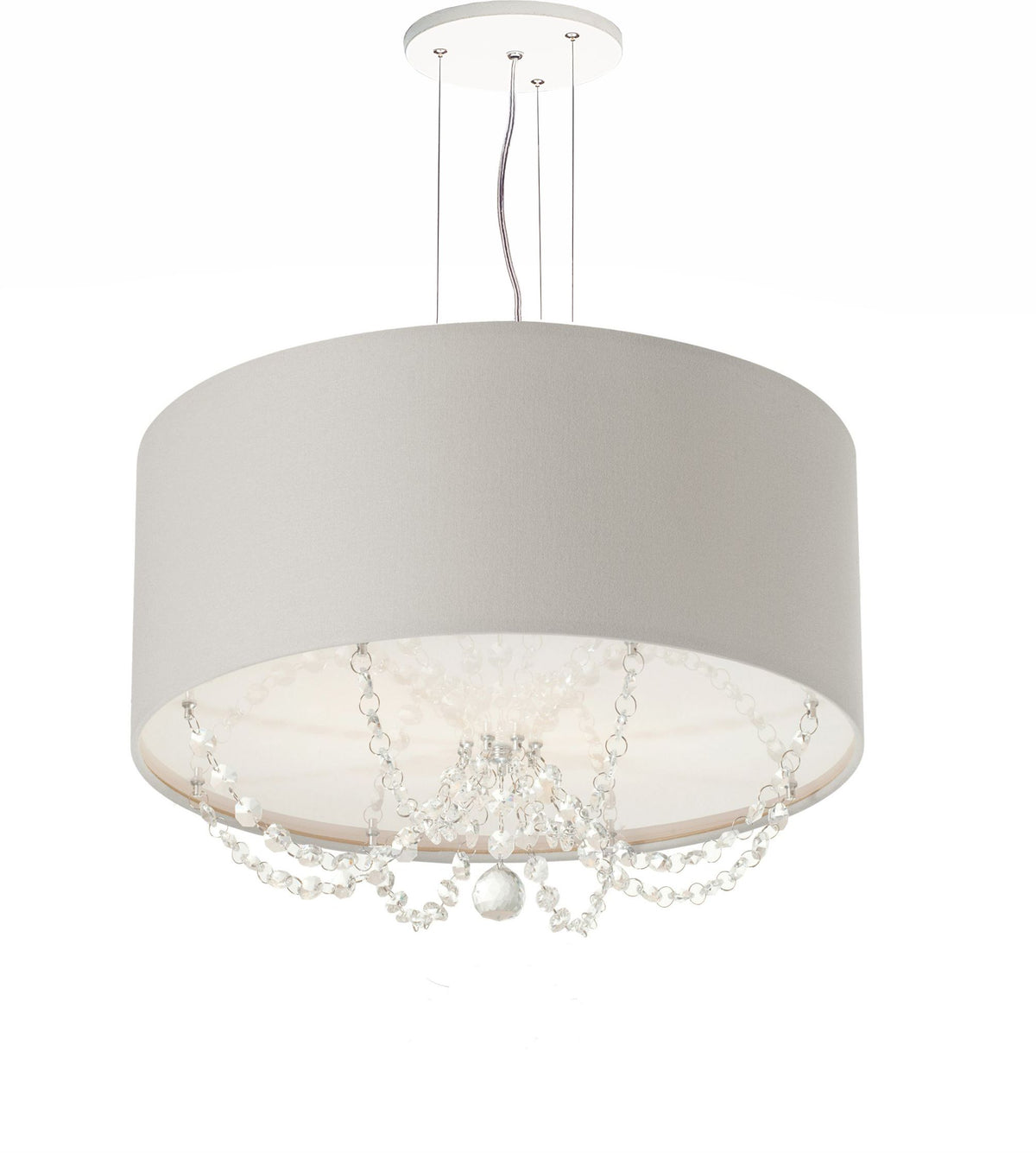Luminária de Teto Pendente Princesa com Cristais 30X15cm