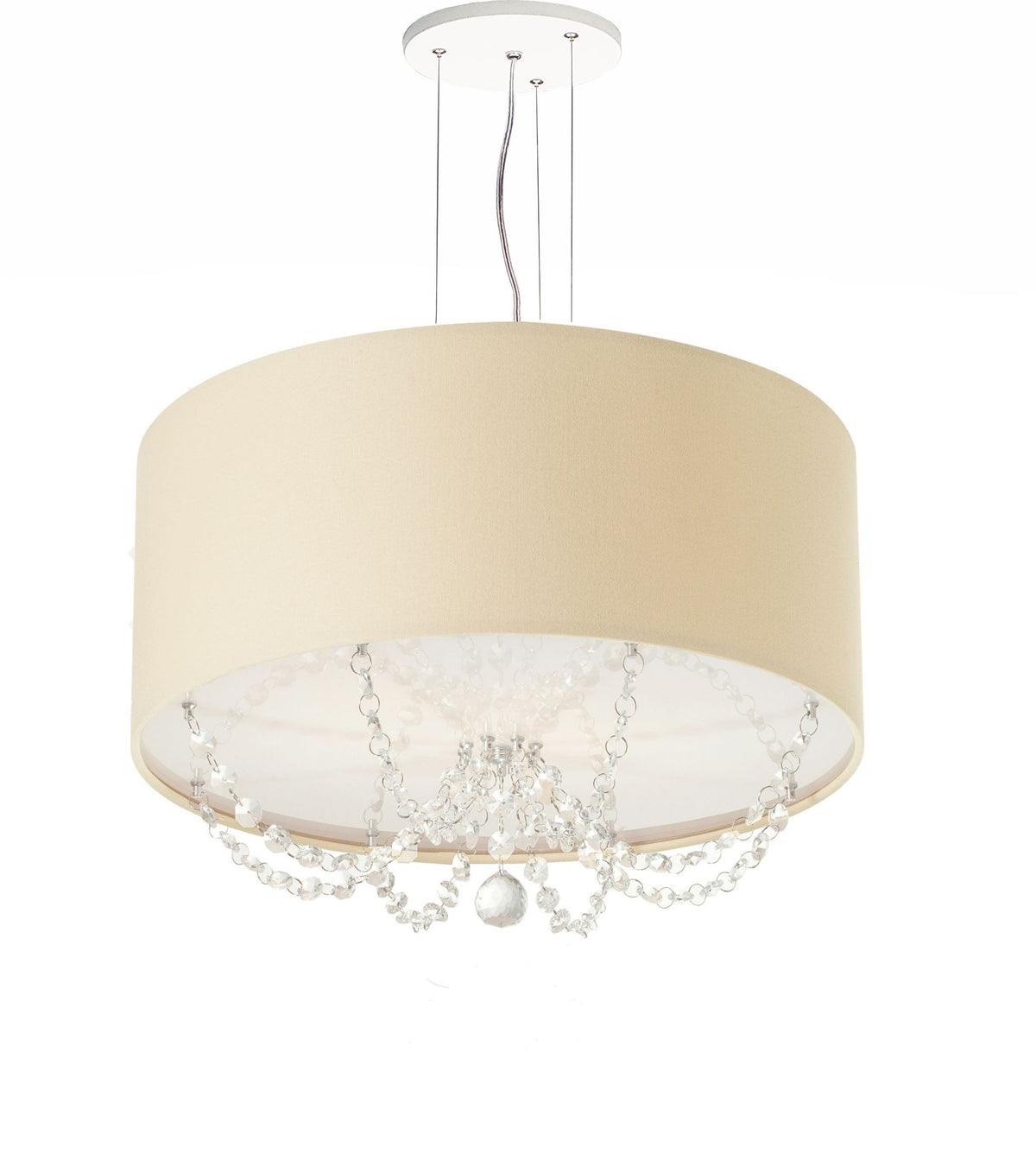 Luminária de Teto Pendente Princesa com Cristais 30X15cm