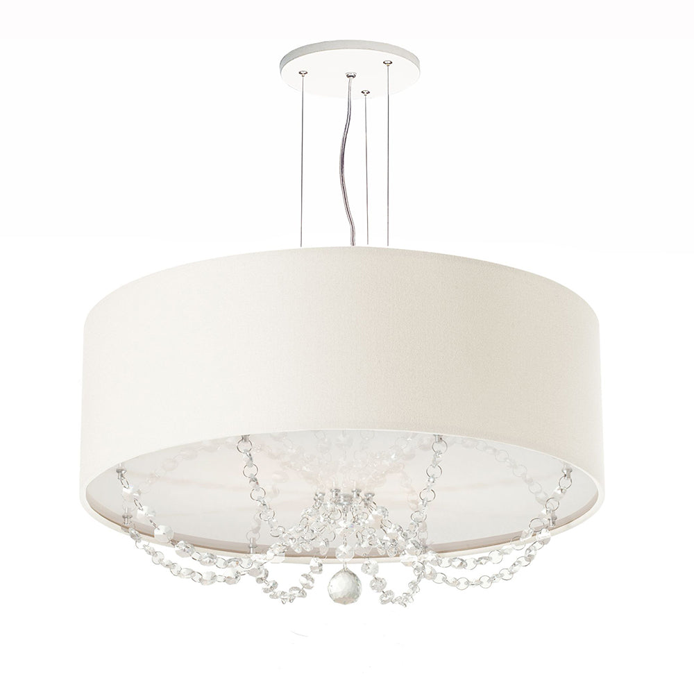 Luminária de Teto Pendente Princesa com Cristais 50X15cm