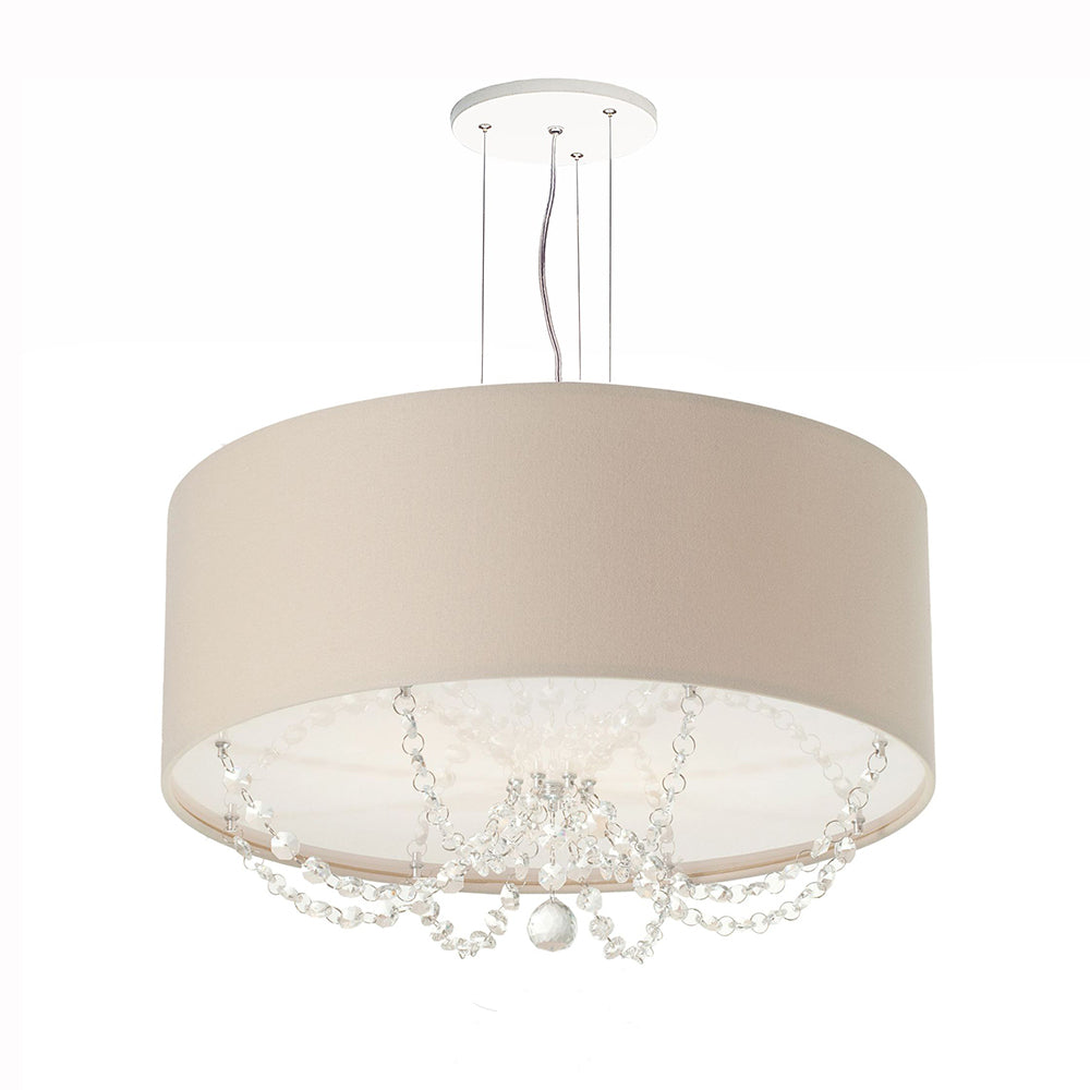 Luminária de Teto Pendente Princesa com Cristais 50X15cm
