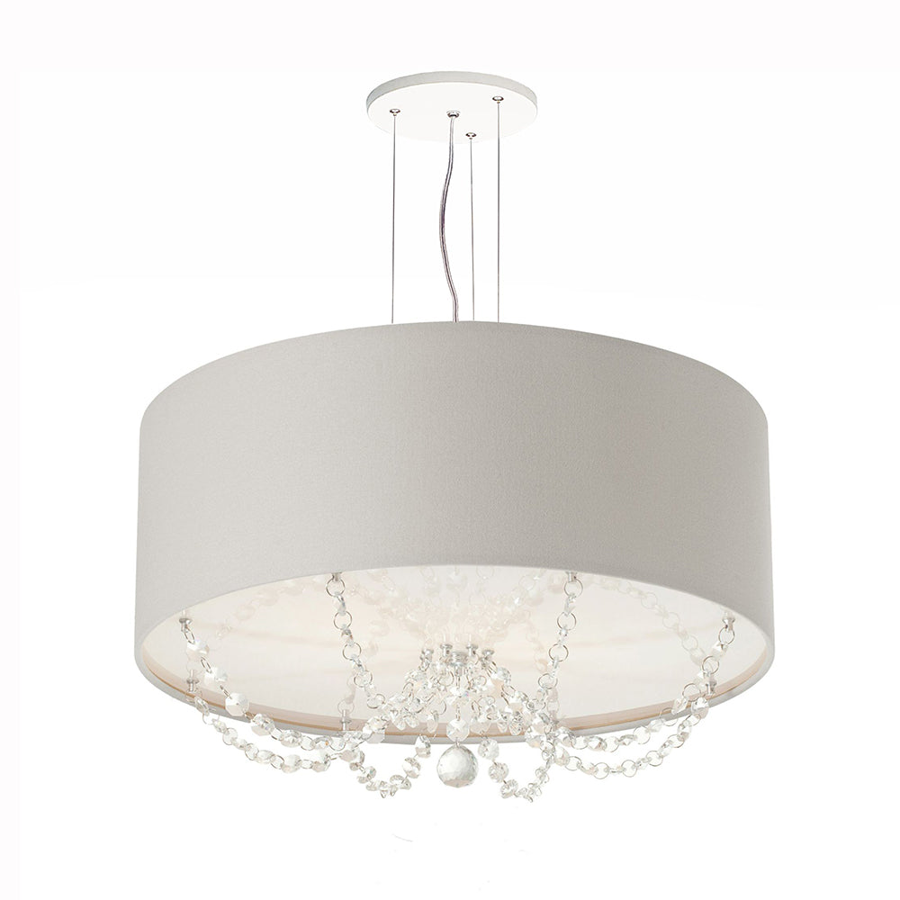 Luminária de Teto Pendente Princesa com Cristais 50X15cm