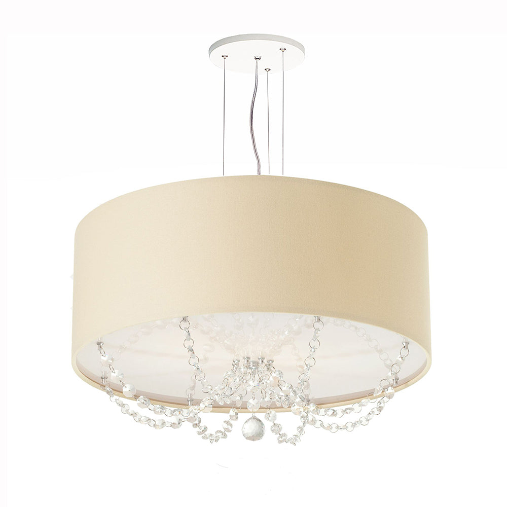 Luminária de Teto Pendente Princesa com Cristais 50X15cm