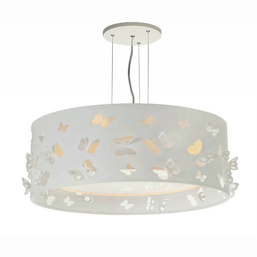 Lustre Infantil Pendente Borboletas Duplo 40x16cm