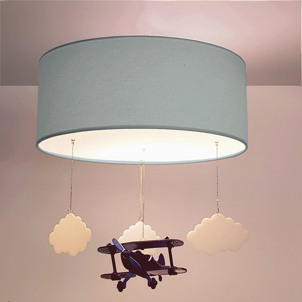 Luminária de Teto Plafon Infantil Avião 40cm