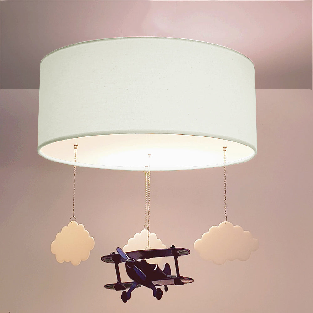 Luminária de Teto Plafon Infantil Avião 40cm