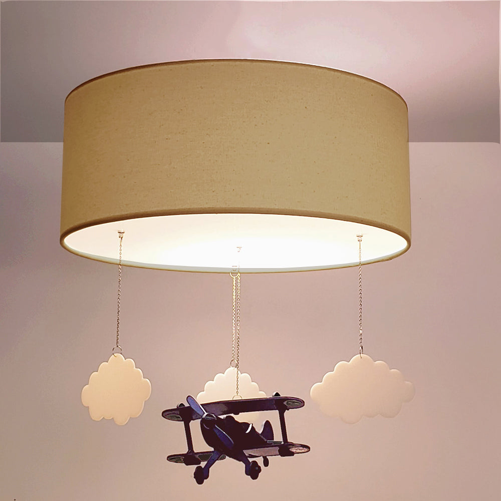 Luminária de Teto Plafon Infantil Avião 40cm