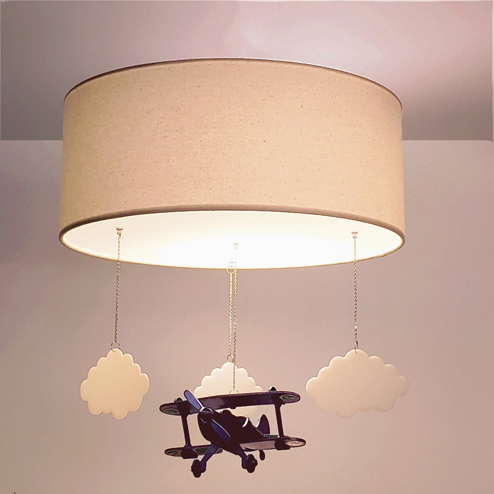 Luminária de Teto Plafon Infantil Avião 40cm