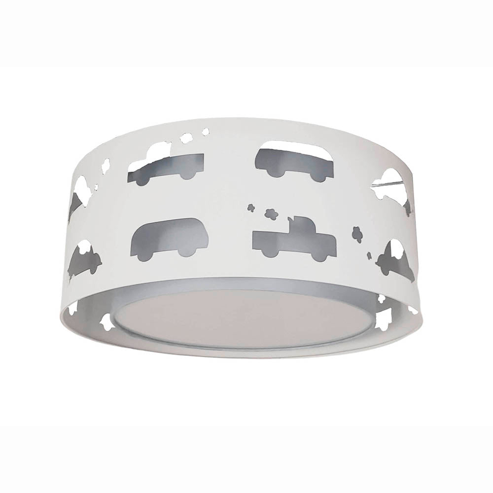 Luminária Infantil Plafon Carrinhos Azul bebê 40x16
