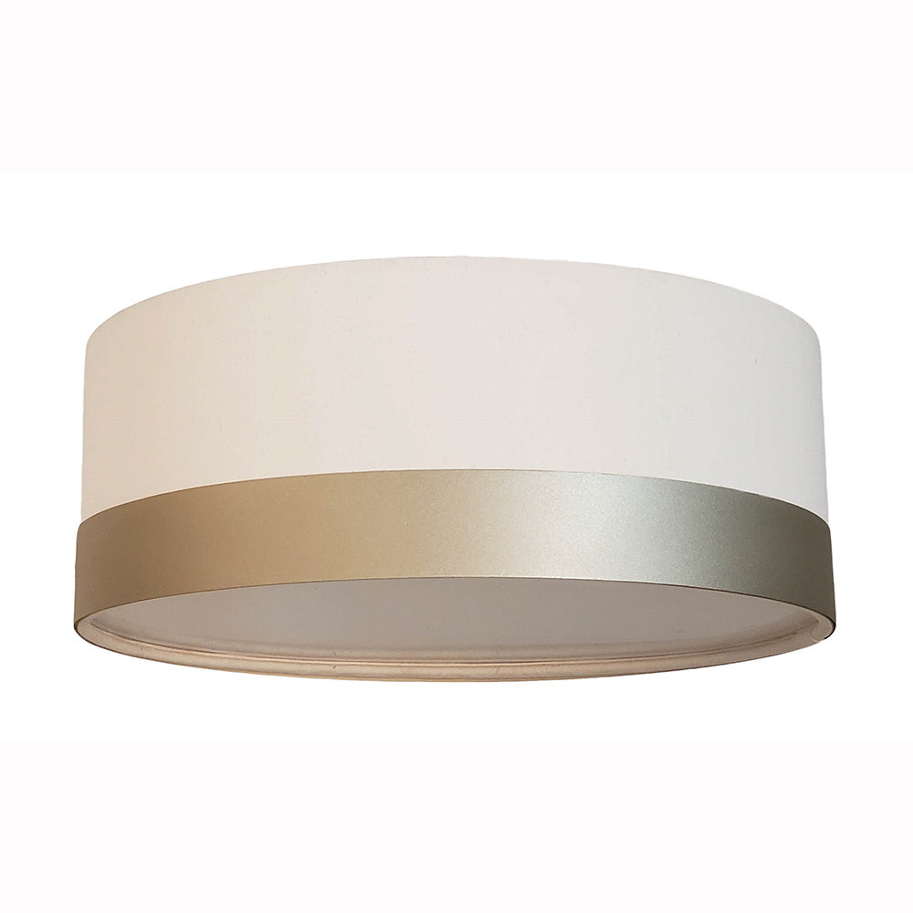 Luminária Plafon Cúpula Crú com Detalhe Bronze 40x15