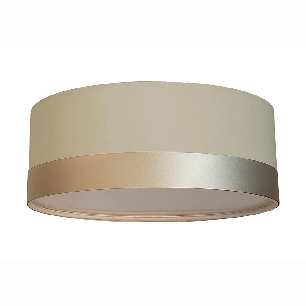 Luminária Plafon Cúpula Crú com Detalhe Bronze 40x15