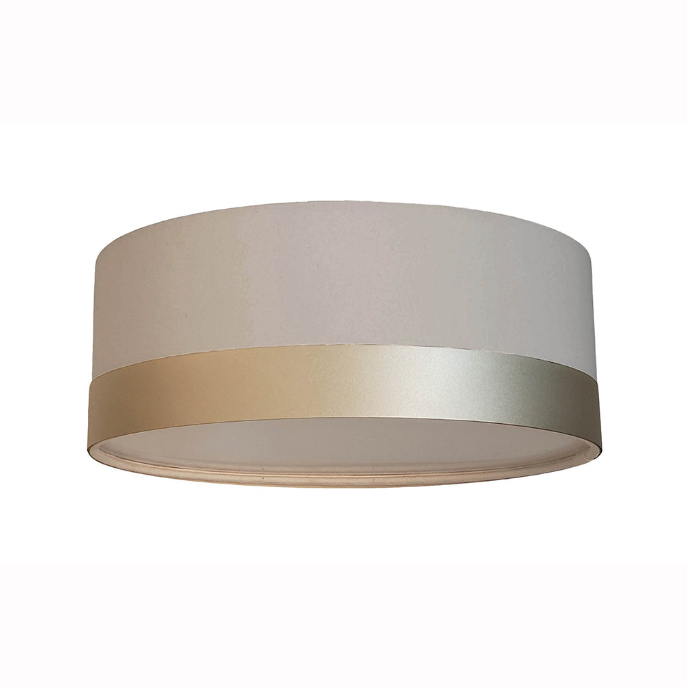Luminária Plafon Cúpula Crú com Detalhe Bronze 40x15