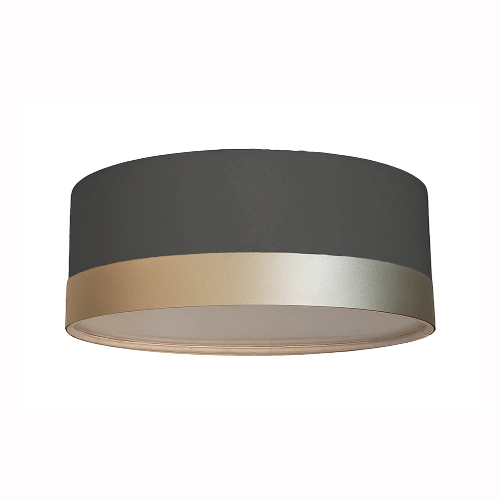 Luminária Plafon Cúpula Crú com Detalhe Bronze 40x15