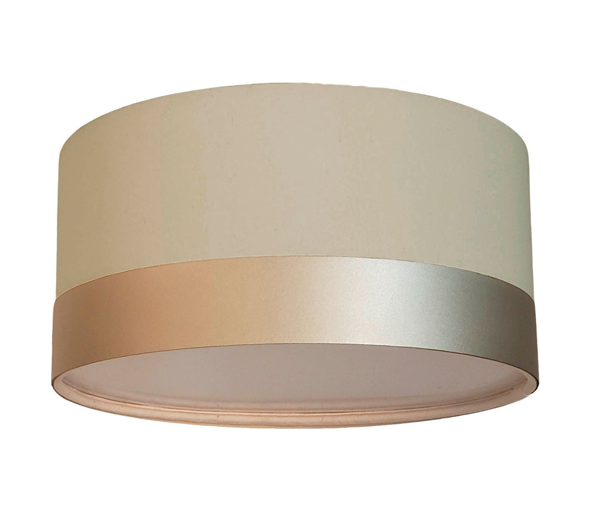 Luminária Plafon Cúpula Crú com Detalhe Bronze 30x15