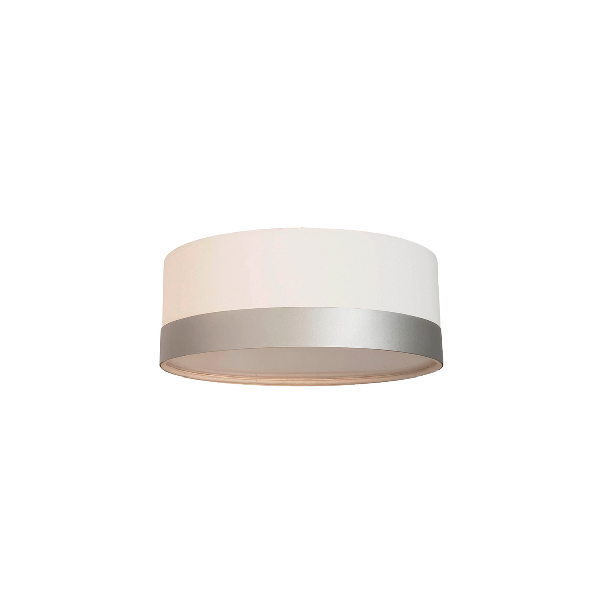 Luminária Plafon Cúpula Cinza com Detalhe Prata 30x15