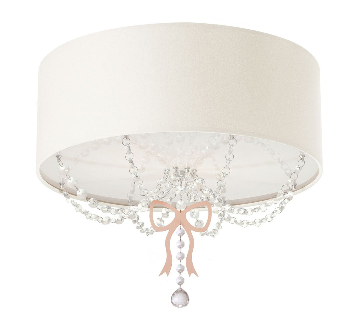 Luminária Plafon Infantil Laço Cúpula Rosa 40X15 2E27