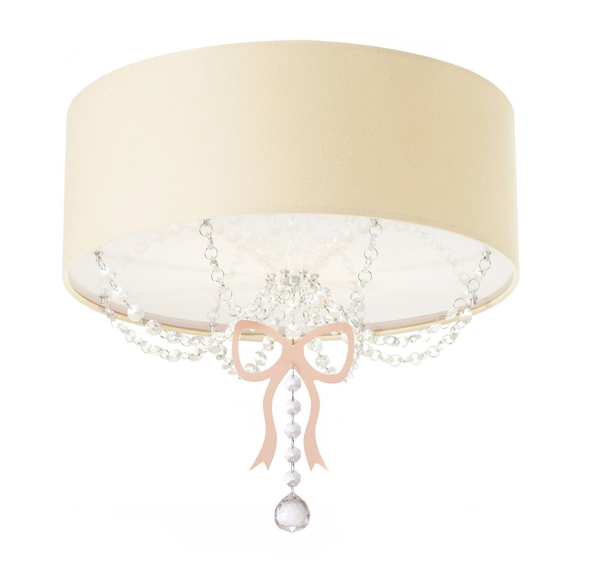Luminária Plafon Infantil Laço Cúpula Rosa 40X15 2E27