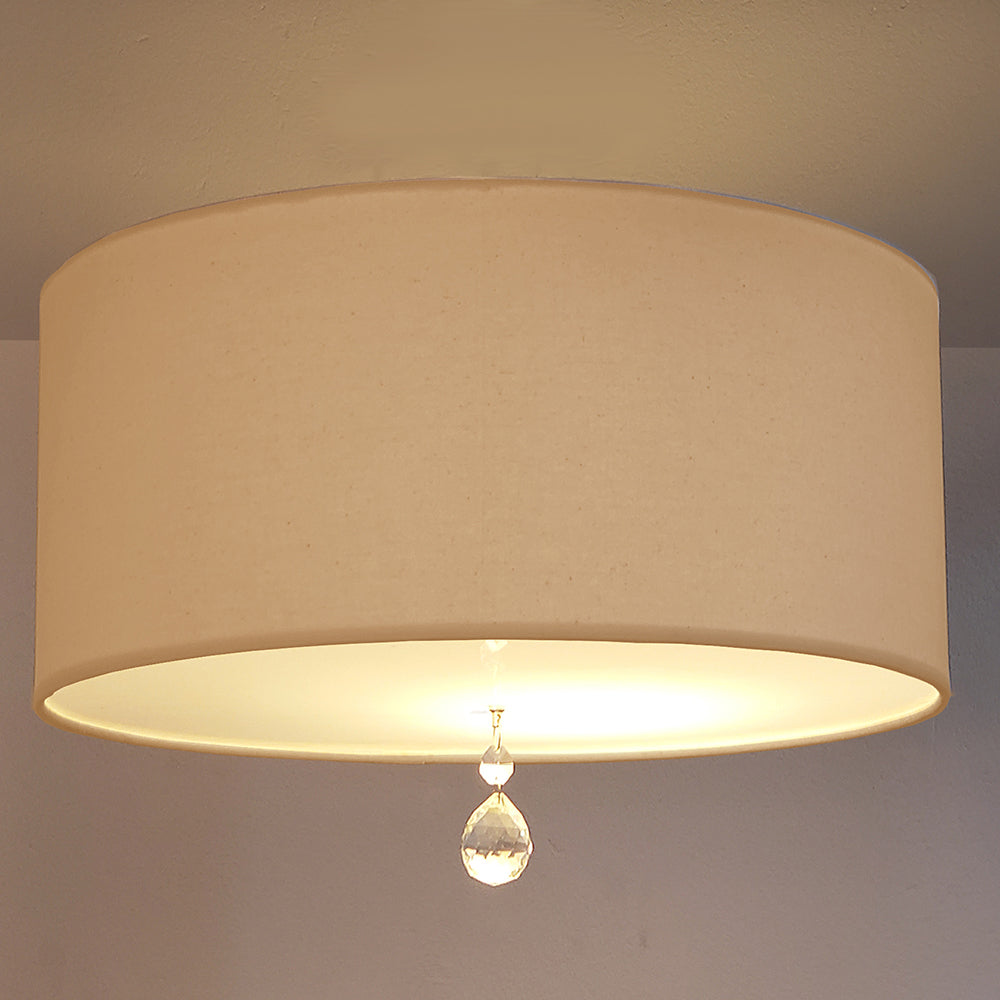 Luminária de Teto Plafon Lili Com Cristal Cúpula 30x15 2-E27 Bivolt.
