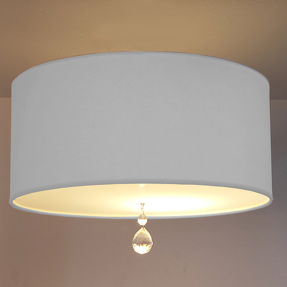 Luminária de Teto Plafon Lili Com Cristal Cúpula 30x15 2-E27 Bivolt.