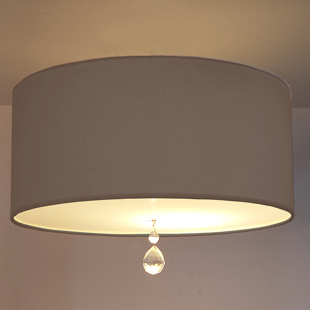 Luminária de Teto Plafon Lili Com Cristal Cúpula 30x15 2-E27 Bivolt.
