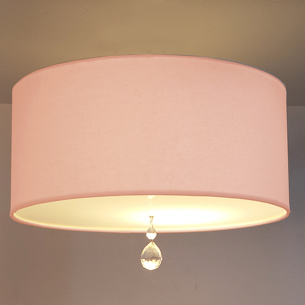 Luminária de Teto Plafon Lili Com Cristal Cúpula 30x15 2-E27 Bivolt.