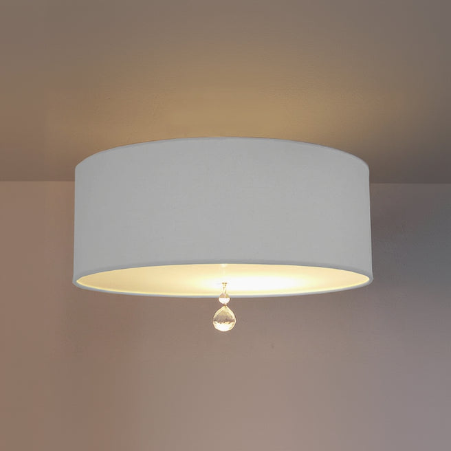 Luminária de Teto Plafon Lili Com Cristal Cúpula 50x15 3 E-27 Bivolt
