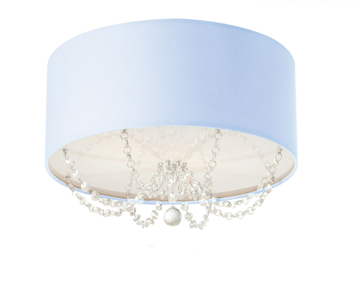 Luminária de Teto Plafon Princesa com Cristais 30X15cm
