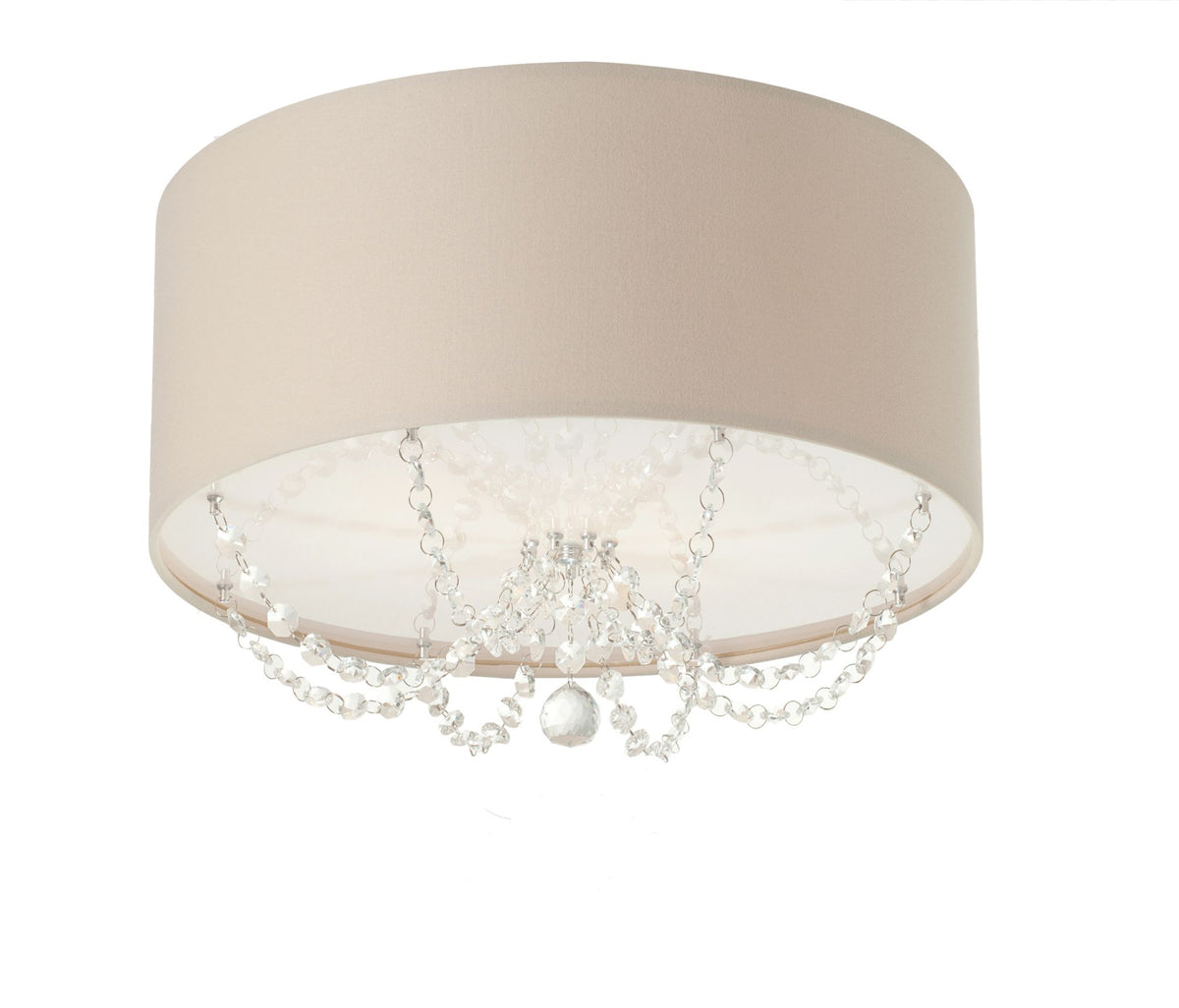 Luminária de Teto Plafon Princesa com Cristais 30X15cm