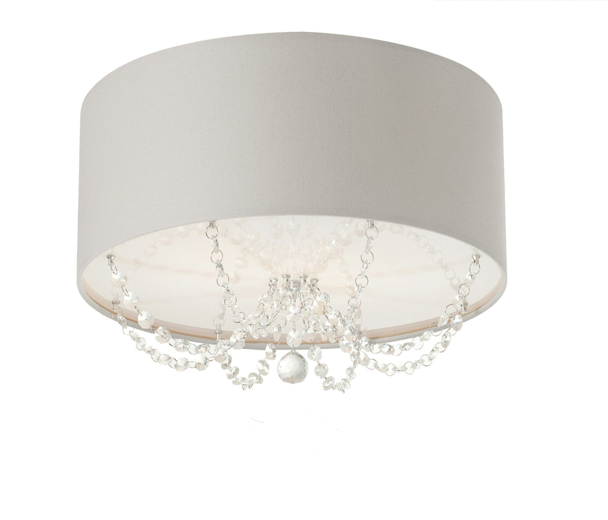 Luminária de Teto Plafon Princesa com Cristais 30X15cm
