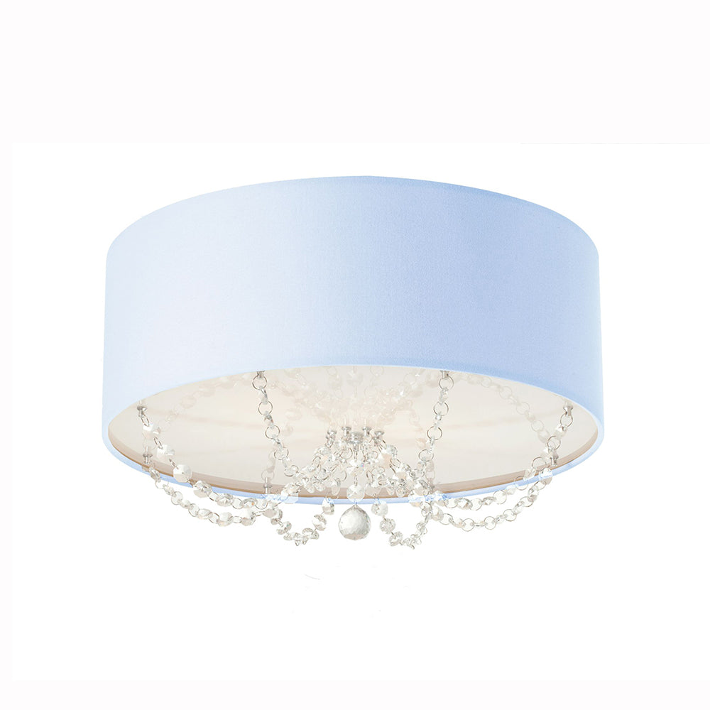 Luminária de Teto Plafon Princesa com Cristais 50X15cm