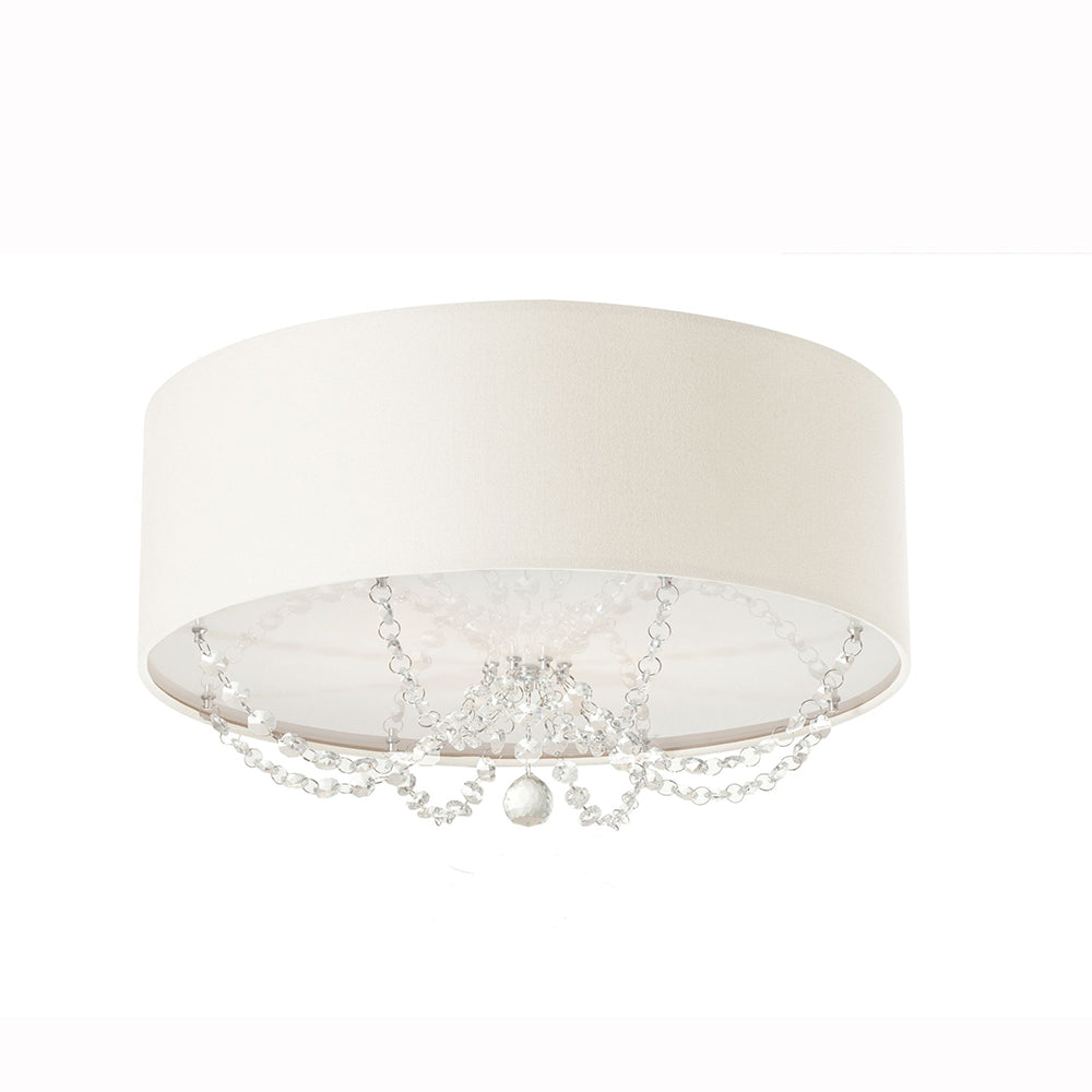 Luminária de Teto Plafon Princesa com Cristais 50X15cm