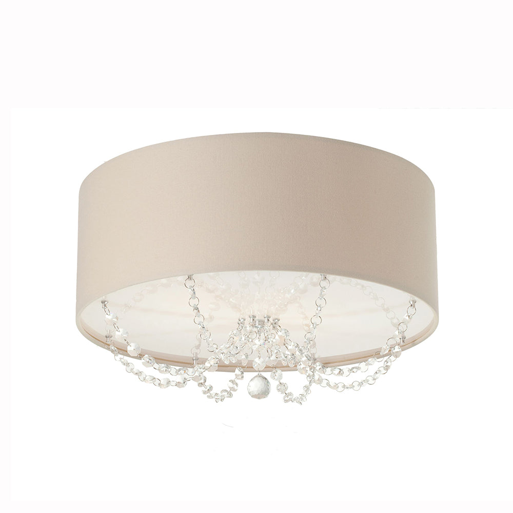 Luminária de Teto Plafon Princesa com Cristais 50X15cm