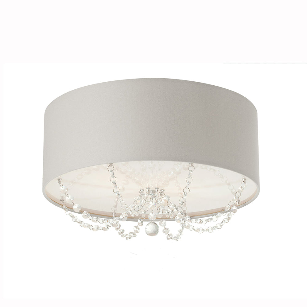Luminária de Teto Plafon Princesa com Cristais 50X15cm
