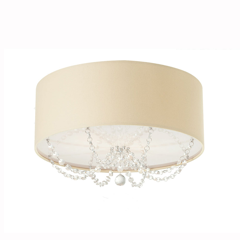 Luminária de Teto Plafon Princesa com Cristais 50X15cm