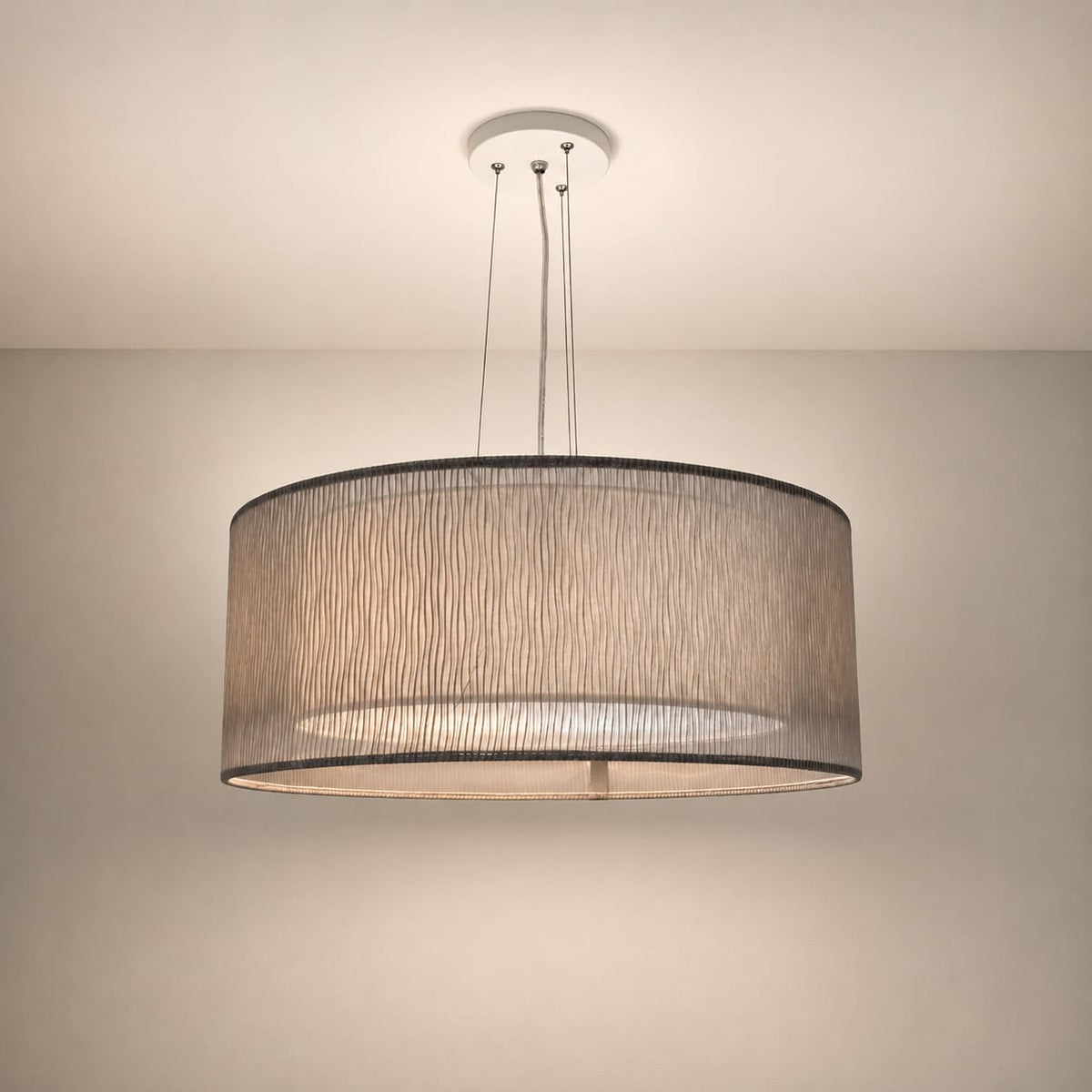 Luminaria de Teto Pendente Duplo Tom Luz 50x20