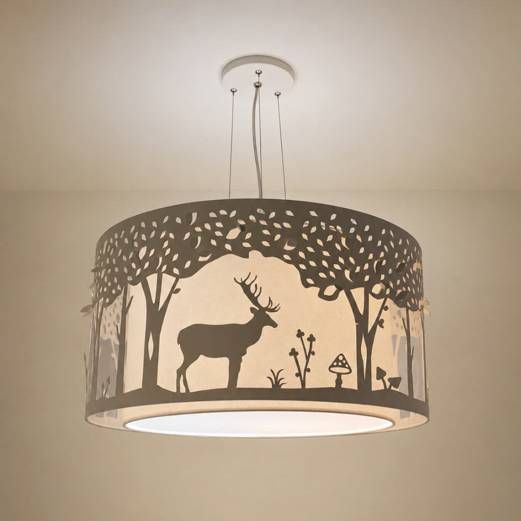 Luminária de Teto Pendente Cúpula Dupla Bosque Encantado 50x25