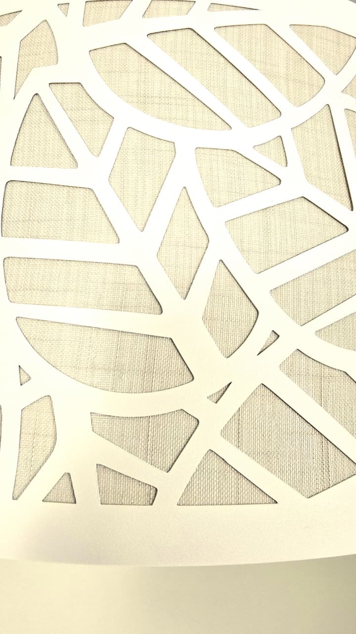 Luminária de Teto Pendente Folhas 50x25 Linho Natural 2 em 1