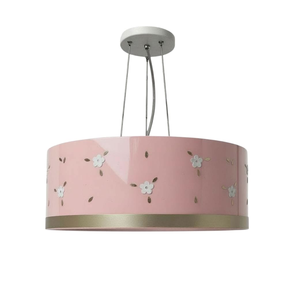 Luminária de Teto Pendente Flores 40x15 Bege 2 em 1 Tom Luz