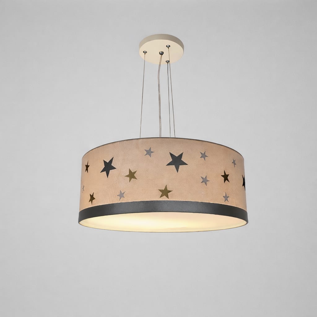 Luminária de Teto Pendente Infantil Estrelas 40x15 2 em 1