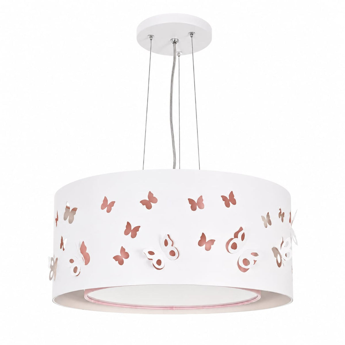 Lustre Infantil Pendente Borboletas Duplo 40x16cm