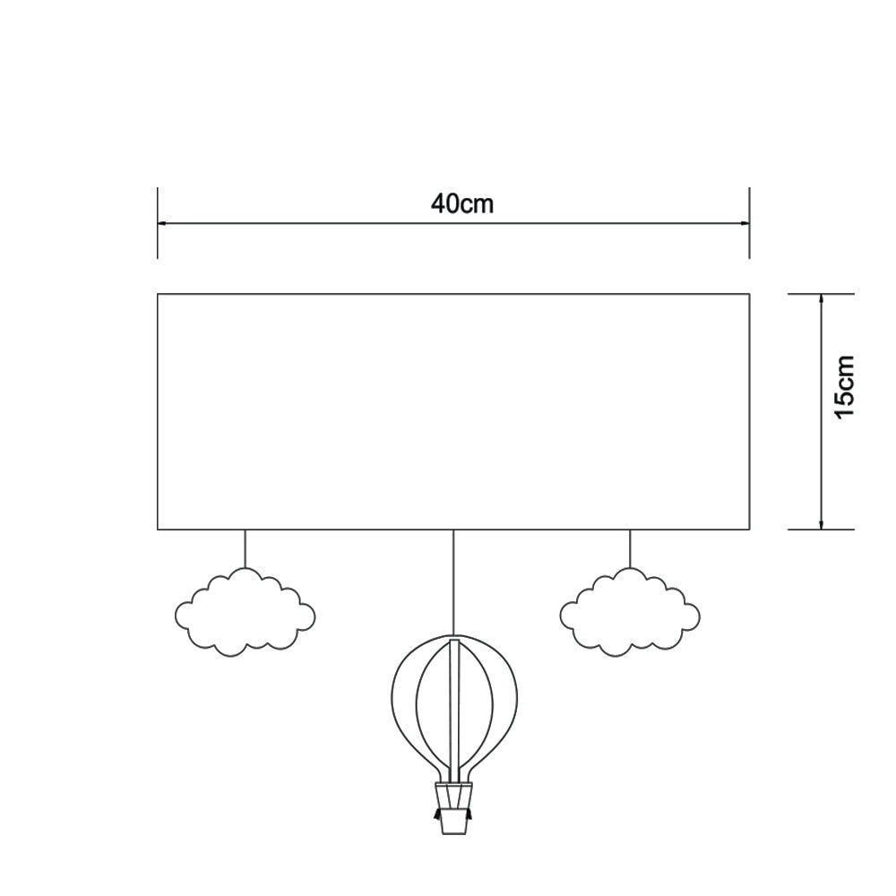 Luminária de Teto Plafon Balão Cúpula 40x15cm