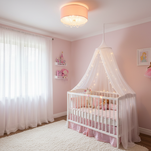 Luminária de Teto Plafon Princesa com Cristais 40X15cm