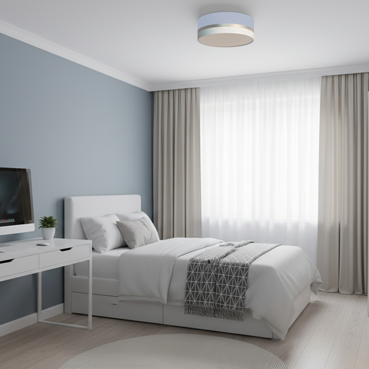 Luminária Plafon Faixas Bronze Cúpula 40x15